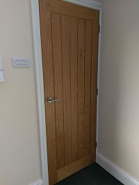 Oak door hanging, door hanging, door hung