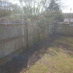 Dilapidated fence, new fence line, lap panel fencing,
