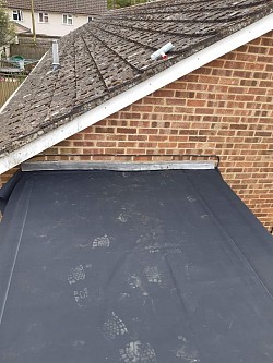 Rubber roof, roof re felt, roof repair, flat roof