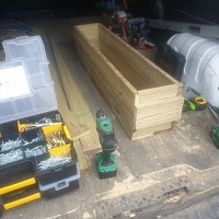 Planter troughs made from decking to customer specifications