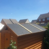 New shed roof felt, shed roof, shed felt,